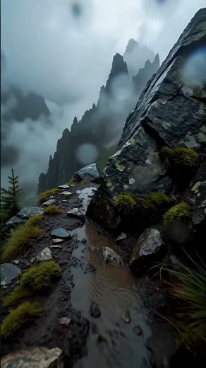 Surviving the Storm Rainy Mountain POV 🏔️