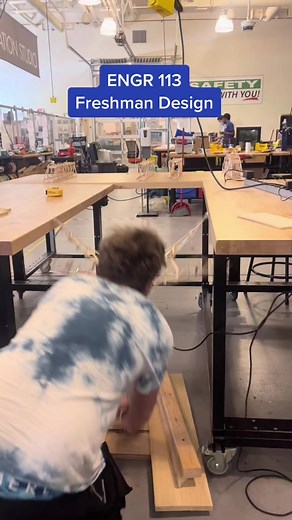 In Matt Reichenbach's ENG 113 First Year Design course, students were challenged to build the strongest bridge possible from a common set of materials. The designs were tested by applying heavier and heavier weights until they broke. #Drexel #EngineerChange #DrexelEngineering #DrexelUniversity