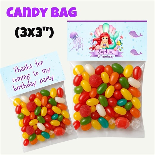 Ariel Birthday Party Favor, Little Mermaid Birthday Label, Editable Ariel Label, Mermaid Party Favor, Princess Ariel Birthday Printable - Etsy