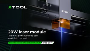 🗣The most powerful diode laser module in the world Pre-order Special Offer Ends on March, 31 link: https://bit.ly/362fG1Q 👉$100 OFF Let's review the live stream! #xtoollaser #xtoold1 #xtoolmakeblock | xTool