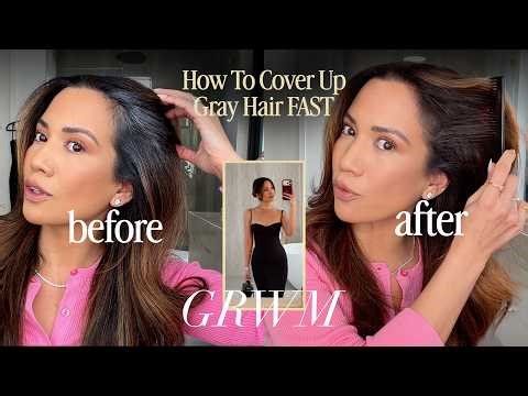 GRWM for Date Night ✨ How to cover up your grays (Best & Fastest Way)