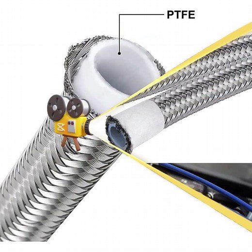 PTFE E85 Fuel Line Hose Stainless Steel Braided