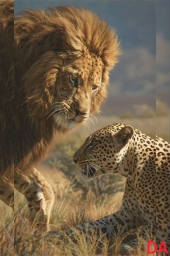 Lion vs leopard #animals #wildlife #wildanimals #foryou #fyp