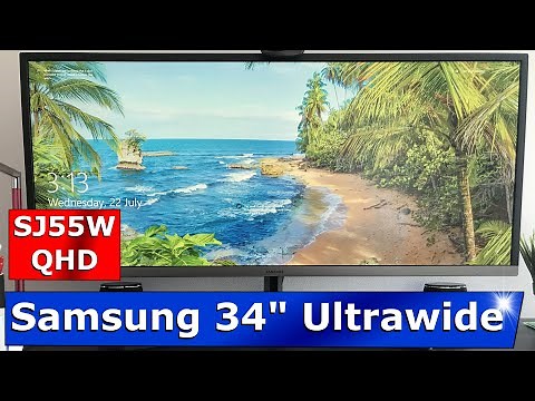 Samsung SJ55W 34 inch Ultrawide WQHD Monitor. Unboxing, setting up and review. LS34J552WQNXZA