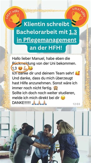 Bachelorarbeit in Pflegemanagement mit 1,3 schreiben - Erfahrungen Manuel Kröger