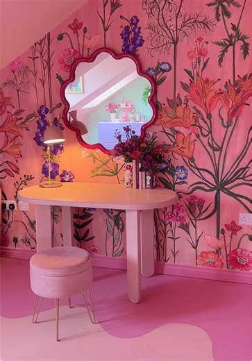 We should be making our homes our whole personality 💜 Every room in our home is a reflection of who we are and what we love 💕 #housetour #girlyaesthetic #interiordesign #dopaminedecor #maximalist