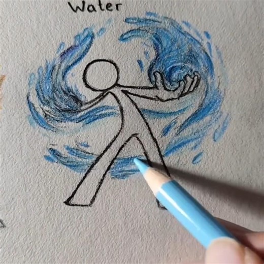 How to draw stickman with (fire & water)🔥☠️ #drawing #tutorial #stickman #art #sketch #shorts