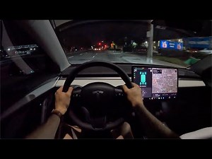 2022 Tesla Model 3 Performance POV Night Drive (3D Audio)(ASMR)