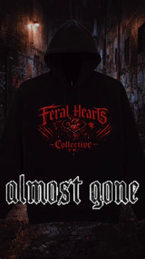 Almost gone! Certain sizes sold out ! Grab yours quick! https://www.instagram.com/feral_hearts_collective?igsh=MTExcm94bmloMHZ4Mg==&utm_source=qr