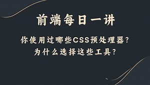 【前端每日一讲】你使用过哪些CSS预处理器？为什么选择这些工具？_哔哩哔哩_bilibili