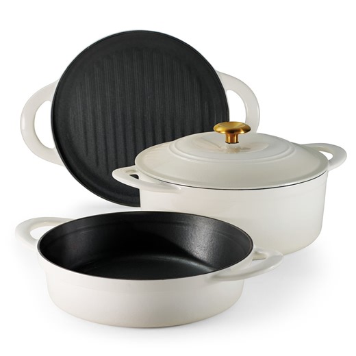 Tramontina 4-Piece Stackable Enamel Cast Iron Cookware Set (Choose Color) - Samsclub.com