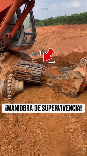 El 99% habría abandonado la máquina. Él hizo esto... 🚧🔥#maquinariapesada #operadordemaquinaria #excavadora #hitachi #supervivencia