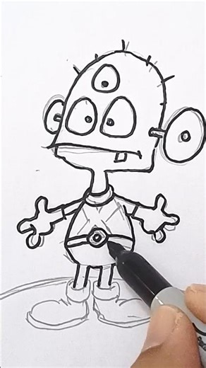 Dibujando un alien del espacio 🚀 #dibujo #drawing #aprendiendoadibujar #shorts #drawingforkids