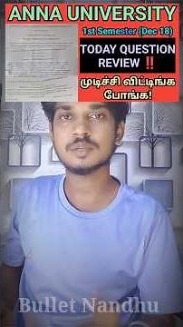 Engineering Today(Dec 18) Questions Review‼️#annauniversity#engineeering#1stsemester #regulation2025