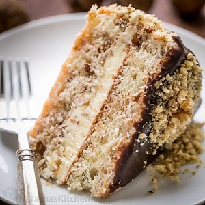 WOW!! Everything about this cake is GOOD! RECIPE: http://bit.ly/royalwalnutcake | NatashasKitchen.com