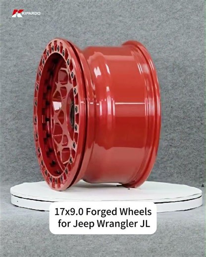 KIPARDO 17x9 Forged Wheels for Jeep Wrangler JL Red Beadlock Style Custom Rims