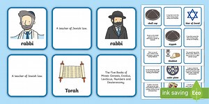Judaism Definitions Matching Cards