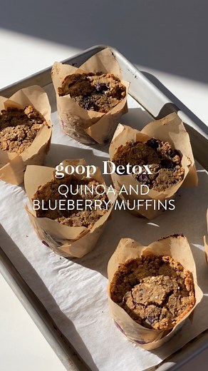 Meal prep this today, thank yourself later. These quinoa and blueberry muffins are the kind of breakfast you’ll actually look forward to all week. Recipe here: https://goop.visitlink.me/PKChXN | goop