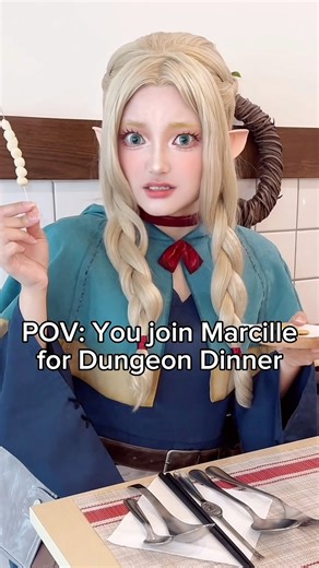 "LAIOS, IT'S TIME TO COOK 🥘" - Senshi, probably. Check out this full course dinner that Senshi cooked for me and Laios! I was sooo full by the end! Wait, is that Falin on the menu??? Marcille Kanalyss Laios GusGus cosplay Senshi SchwedaKong Edit @tippsyplanet ✨Dungeon Meshi-Inspired Dinner in Bangkok✨ hosted by Schwedakong He put so much effort into not only the appearance, but also the taste of the food! 💖 For example, the man-eating plant tart was described as neither savory nor sweet...and 