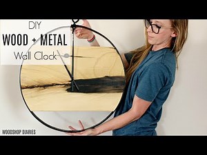 DIY Modern Industrial Wood + Metal Wall Clock