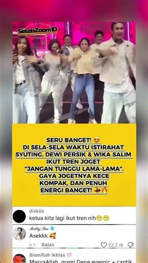 😍 Dewi Persik & Wika Salim Joget “Jangan Tunggu Lama-lama”! Auranya Muda Banget 💃🔥 #Shorts