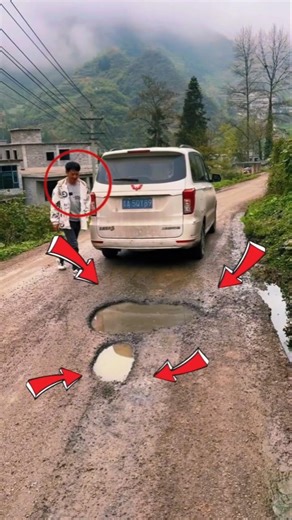DIY Road Repair: Filling Potholes Like a Pro! #construction #hardwork #comedy