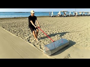 Amazing beach trash recycling. ECO-HERO!