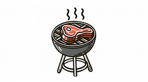 Download 2d meat with grill looping animation with green screen. for free