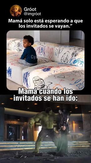 Mamá cuando los invitados se han ido😭💀