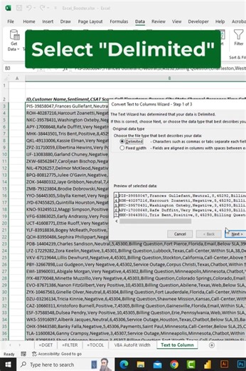 Text to Columns (Split Text into Columns) in Excel #excel #shorts #exceltips #exceltricks