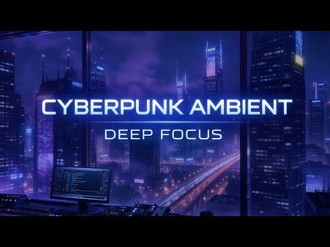 neon skyline reflections. dark cyberpunk ambient for deep focus