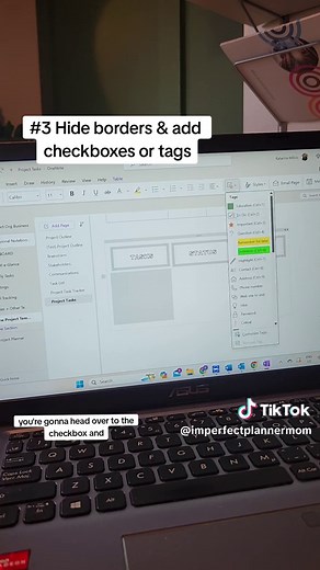 Here's a Quick Tutorial on Creating Tables in OneNote 👩‍💻 My top tips for mastering tables in OneNote: ✅️ Drag the outer box ✅️ Hide the borders ✅️ Add contrast with colours ✅️ Go a step further and add headers #onenote #onenotetips #microsoft #worktips #workplanner #workproductivity
