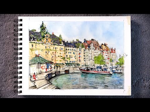 URBAN SKETCHING Step By Step (Watercolor Sketching Tutorial with Voice Over Tips and Scene Analysis)