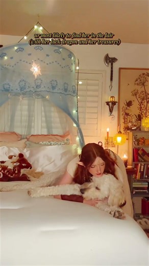 just ur average elf maiden with her luck dragon ✌️#medievalcore #fantasy