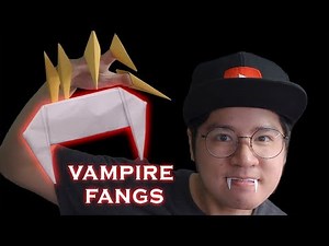 How to make paper Origami dracula vampire fangs teeth Halloween