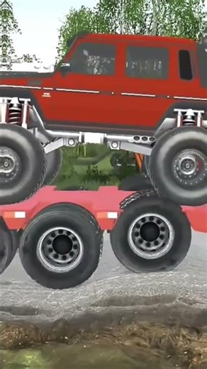 Spintires: MudRunner -Fully loaded truck shaking through tall and rough speed bumps