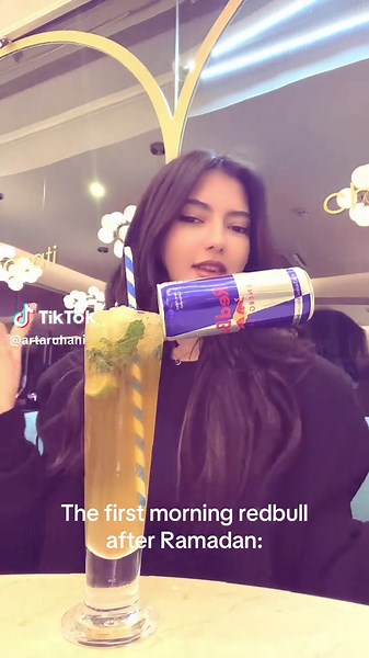 Enjoying Red Bull on the First Morning After Ramadan