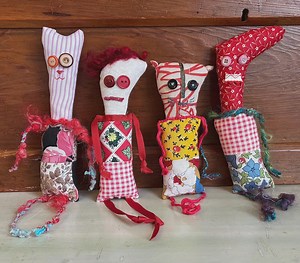 Handmade Scrappy Doll: Upcycled Fabric Toy, Cheery Gift - Etsy