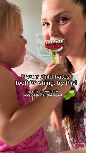 If your child hates toothbrushing… 👋🏻 I am a pediatric occupational therapist and a mom who is passionate about early childhood. Sharing with you the building blocks to a thriving development. If your child hates toothbrushing or you’re just getting into the routine here are some tips to try! Certainly! Here are some tips for toothbrushing from an occupational therapist: Choose the Right Tools: Select a toothbrush with a comfortable handle grip and soft bristles. Electric or vibrating toothbru
