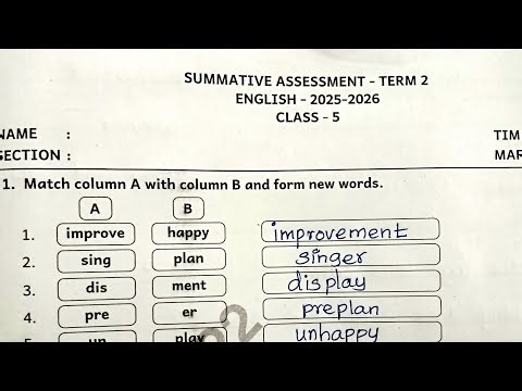 5th Standard English Term2 Summative Assessment Answers 2025-26 ‪@illanthendral7‬