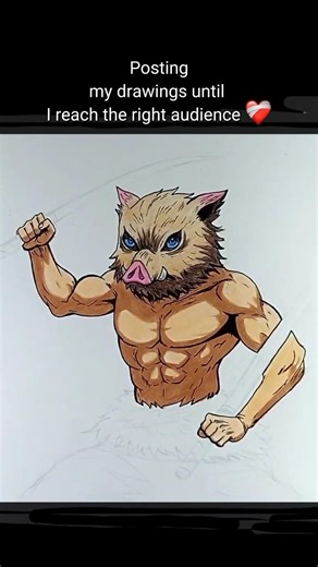 Lord inosuke 🛐⚔️🐗 #demonslayer #artistdrawing #inosuke #pig #japanese #art #anime #animelover