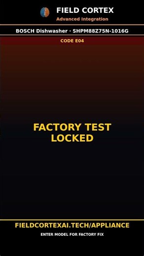 Bosch Dishwasher Error E04 Fix | Field Cortex #Shorts