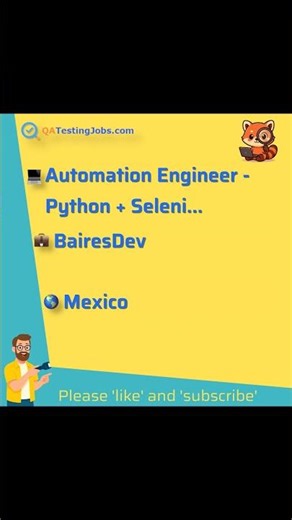 Automation Engineer - Python + Selenium Developer - Remote Work | REF#284262