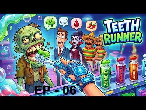 Brushing a ZOMBIE'S Teeth?! Teeth Runner Gameplay Walkthrough (EP - 06)