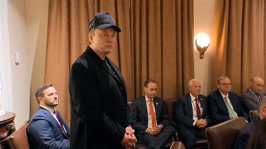 Elon Musk gives speech at first cabinet meeting of new US government