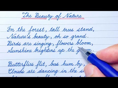 Poem on nature in English cursive writing | Cursive writing practice | Cursive handwriting practice