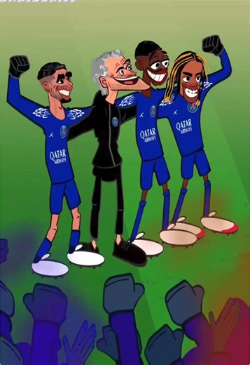 The person enjoying Luis Enrique's recent success the most : 💖❤️‍🩹 #psg #enrique #dembele #xana #barca #kvaratskhelia #cartoon #animation #guardiola