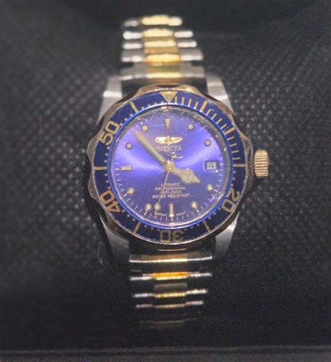 Vintage Women's Invicta Pro Diver Blue Dial Automatic Two-tone Stainless-steel Stretch Bracelet. Round Blue Dial Invicta - Etsy