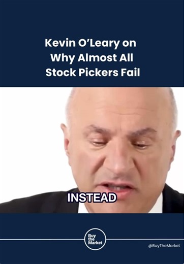 Kevin O’Leary is known for being outspoken. Which makes this admission notable. Owning the S&P 500 doesn’t rely on brilliance. It relies on probability. Trying to outguess the market means competing against everyone else — after costs. Most don’t win that game. #wealth #stockmarket #stocks #stock