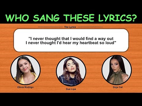 Who Sang The Lyrics? | Guess Who sang These Popular Pop Songs from 2001 - 2020 | Fun Quiz Questions
